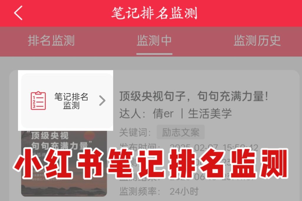 🔥小红书笔记排名监测，查询你的笔记收录状态