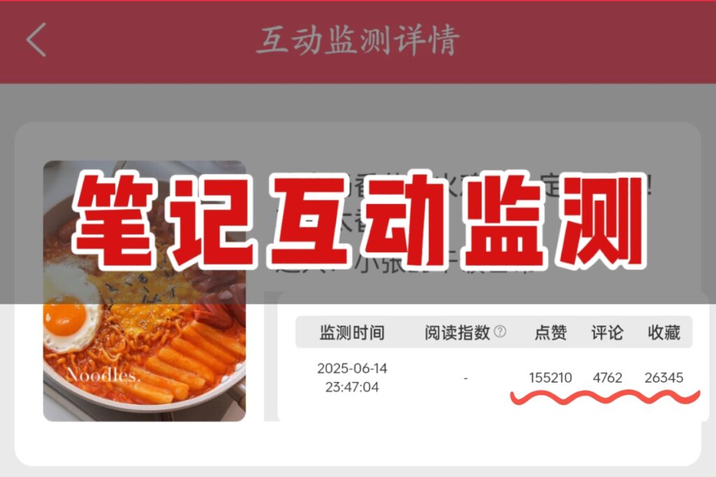 现在都有小红书笔记的互动监测工具了？