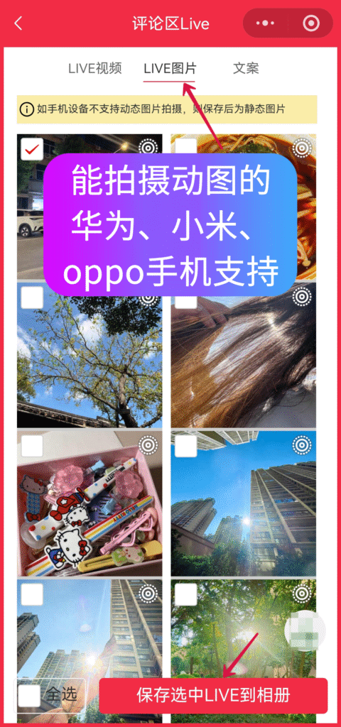 小红薯评论区live实况图如何无水印保存